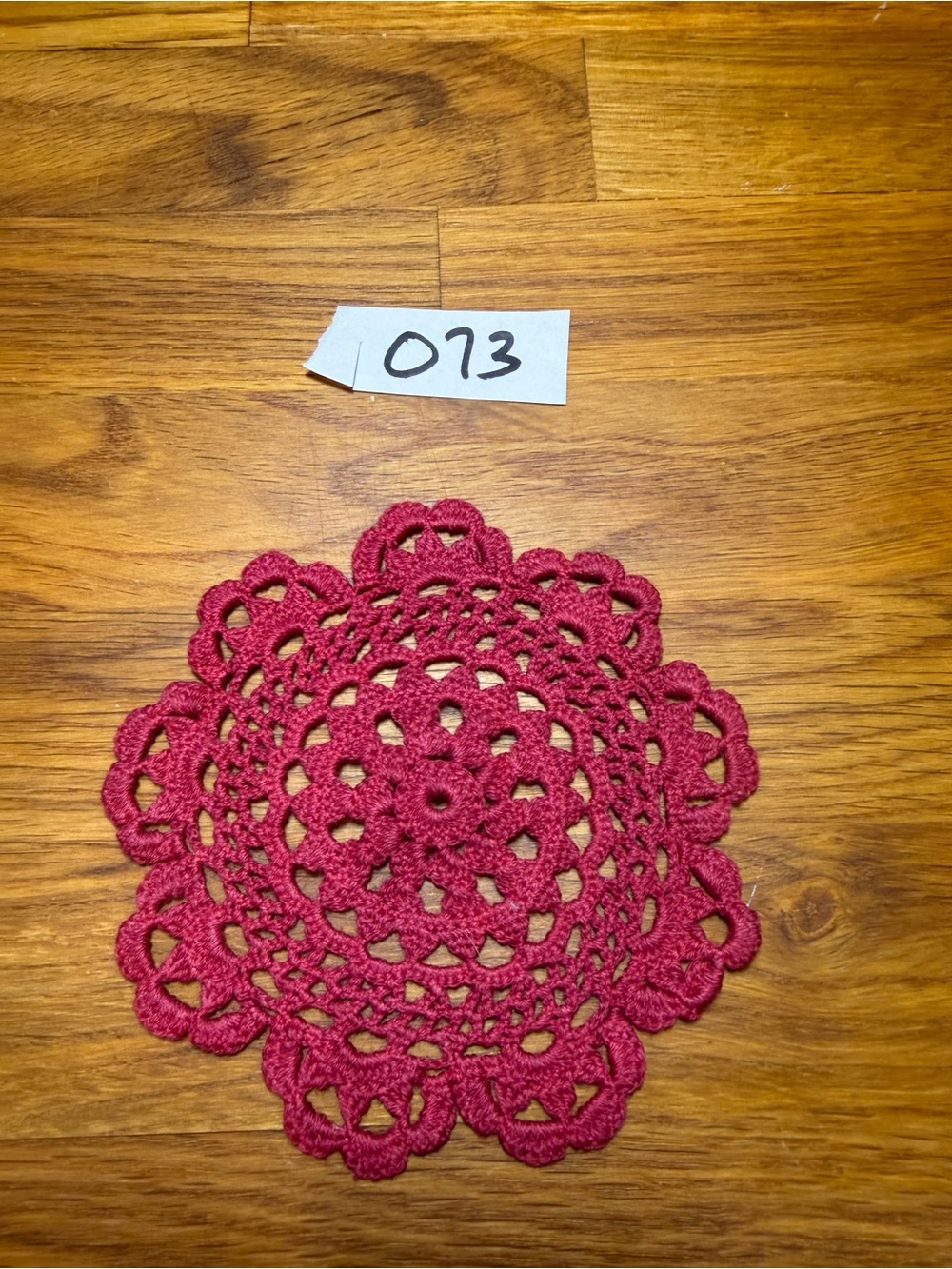 Small Burgundy Crochet Doily